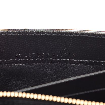 Saint Laurent Grain De Poudre Matelasse Chevron Monogram Flap Wallet Black 7 of 8
