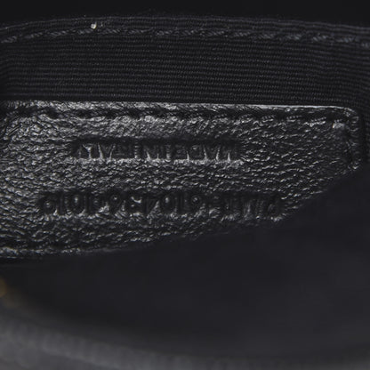 Saint Laurent Grain De Poudre Matelasse Chevron Quilted Round Vinyle Camera Bag Black 6 of 9