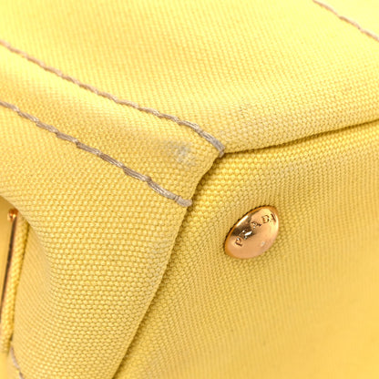 Prada Canvas Canapa Small Logo Tote Yellow 8 of 15