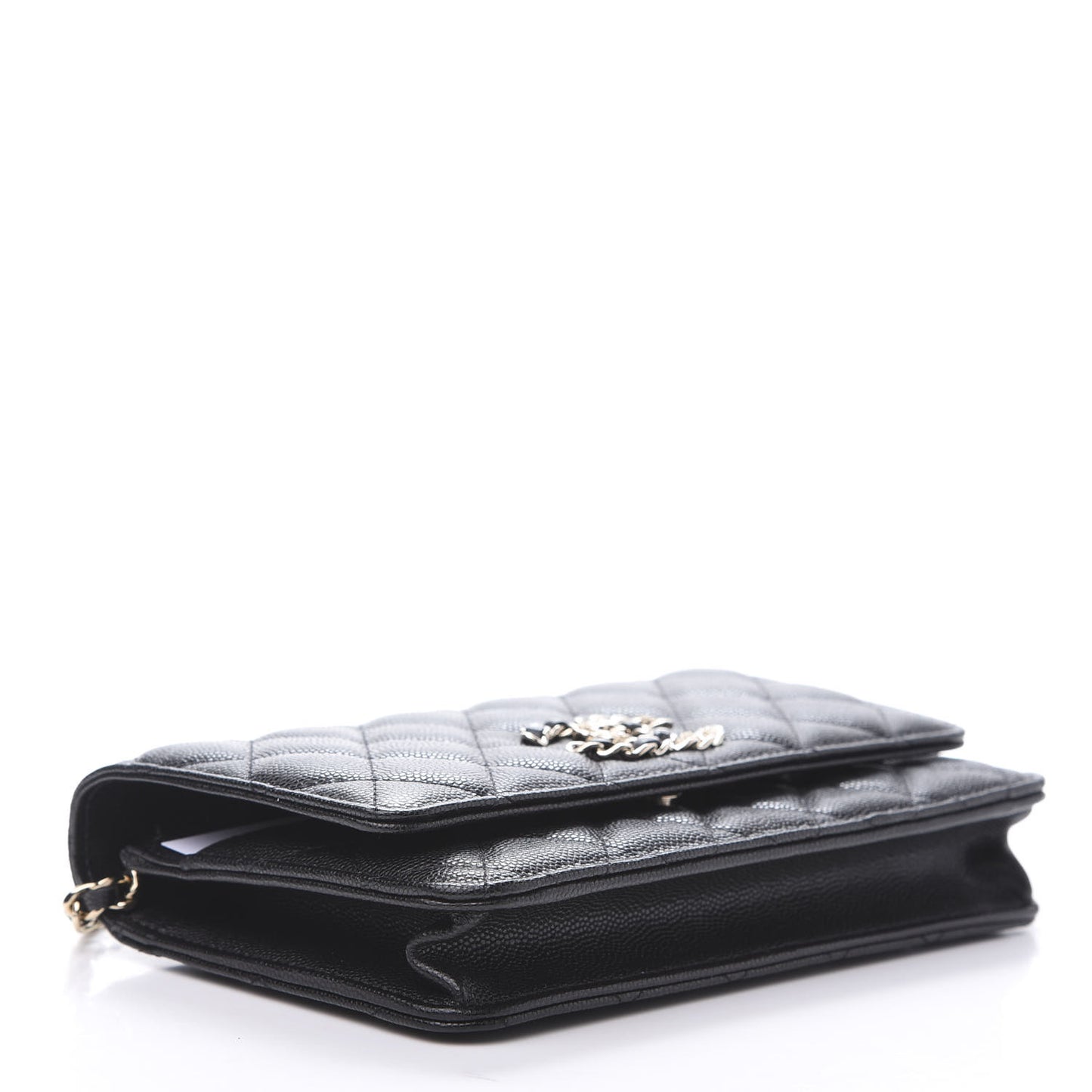 Caviar Quilted French New Wave Chain CC Wallet On Chain WOC Black