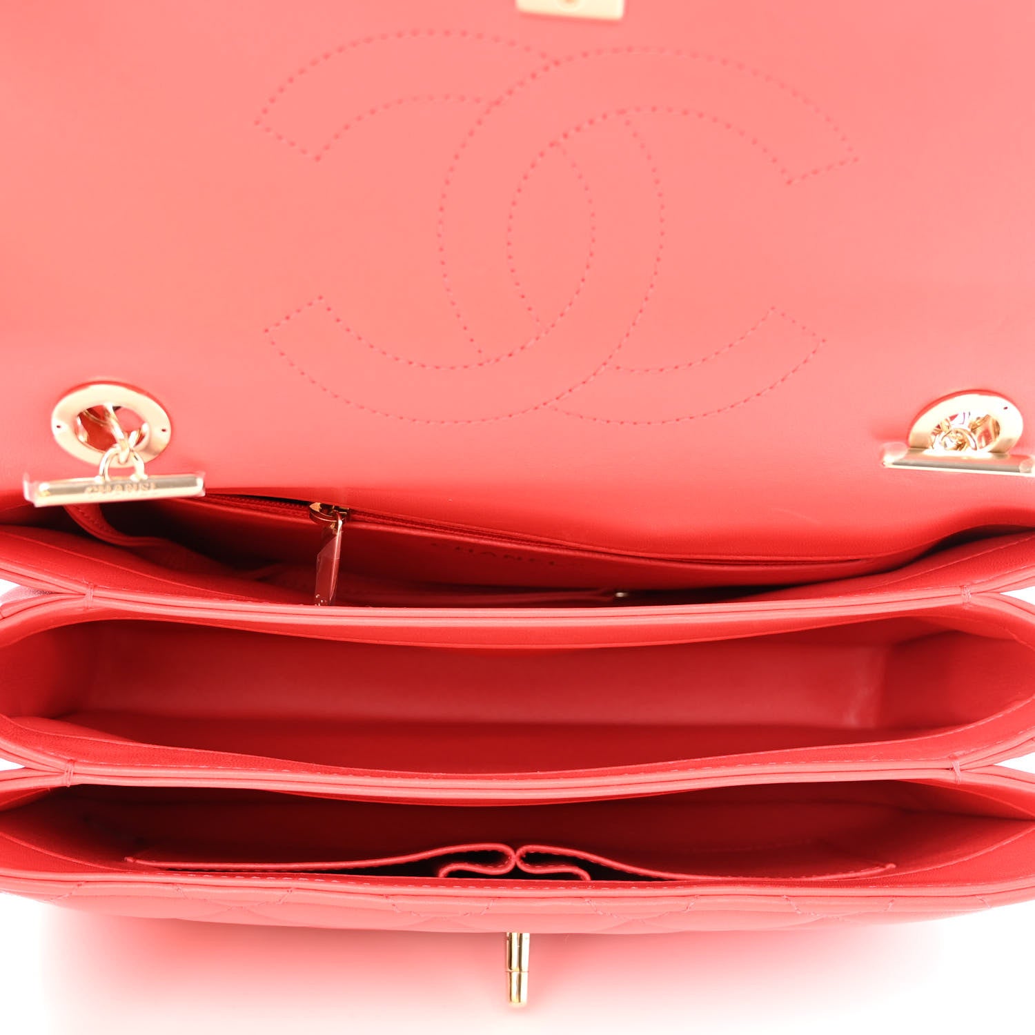 Chanel Lambskin Quilted Medium Trendy CC Flap Dual Handle Bag Red 5 of 12