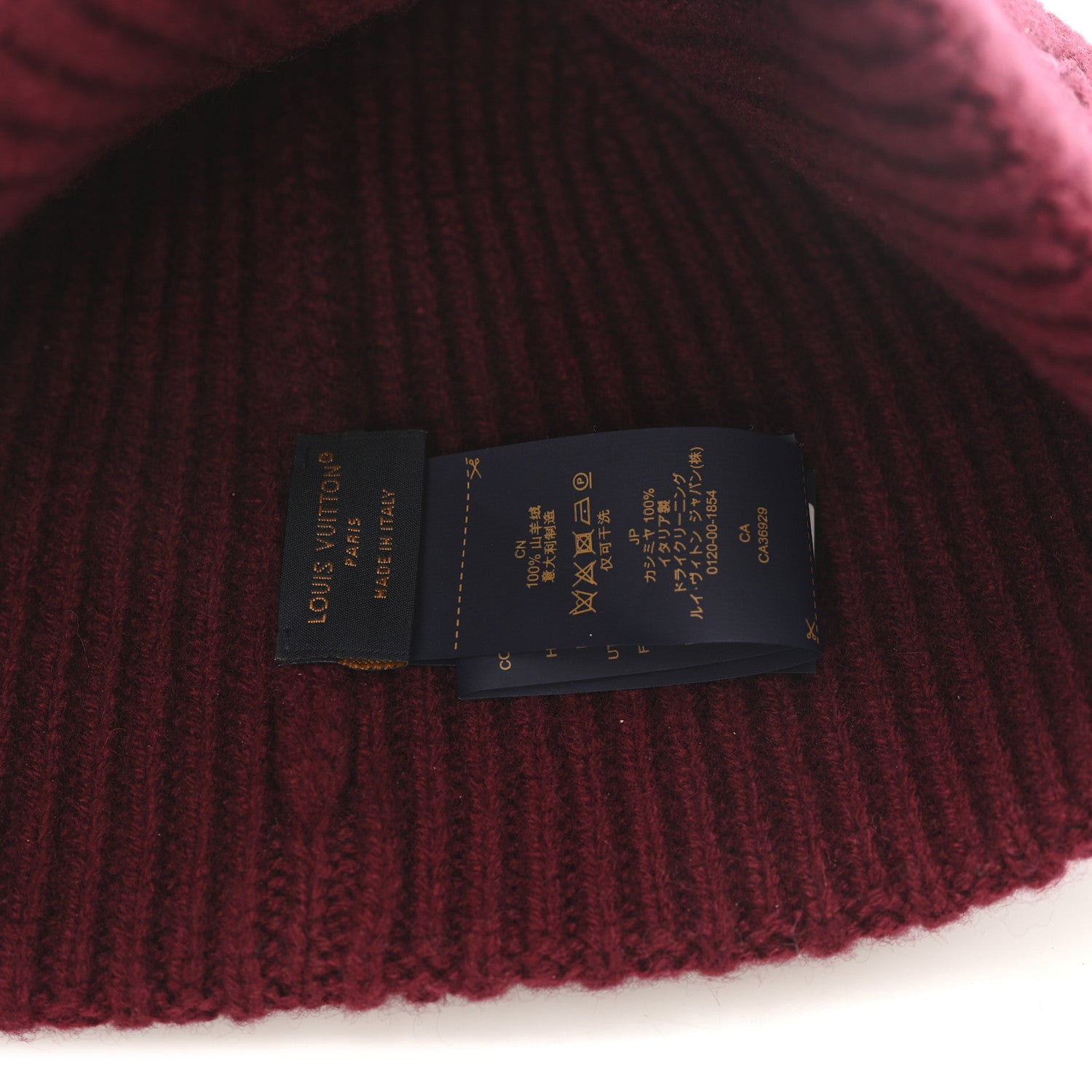 Louis Vuitton Cashmere LV Dual Beanie S Bordeaux 1849347