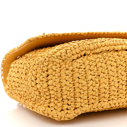 Saint Laurent Raffia Calfskin Monogram Medium Niki Chain Satchel Wheat 9 of 12