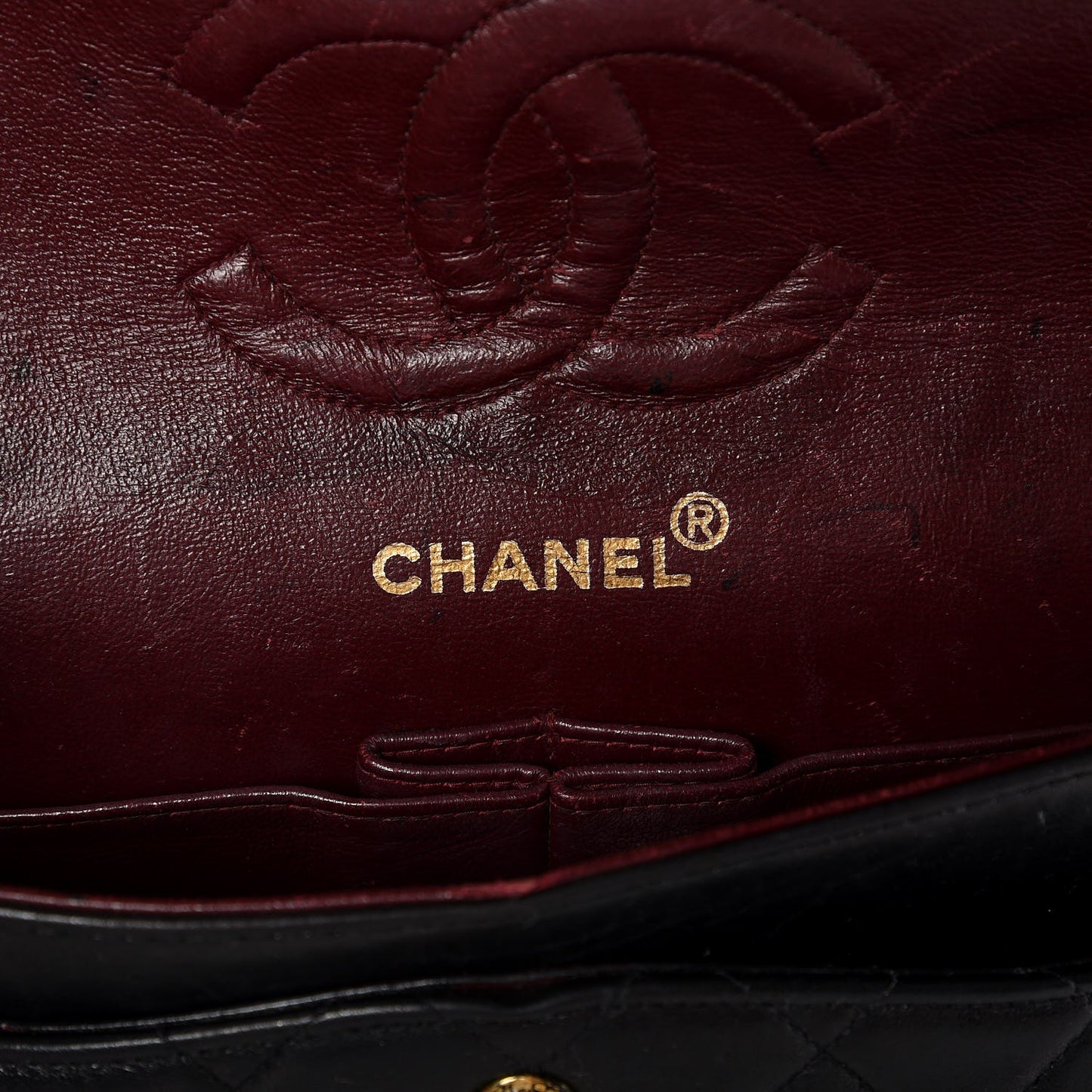 Lambskin Quilted Medium Double Flap Black