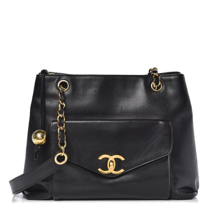 Chanel Lambskin CC Tote Black 1 of 7