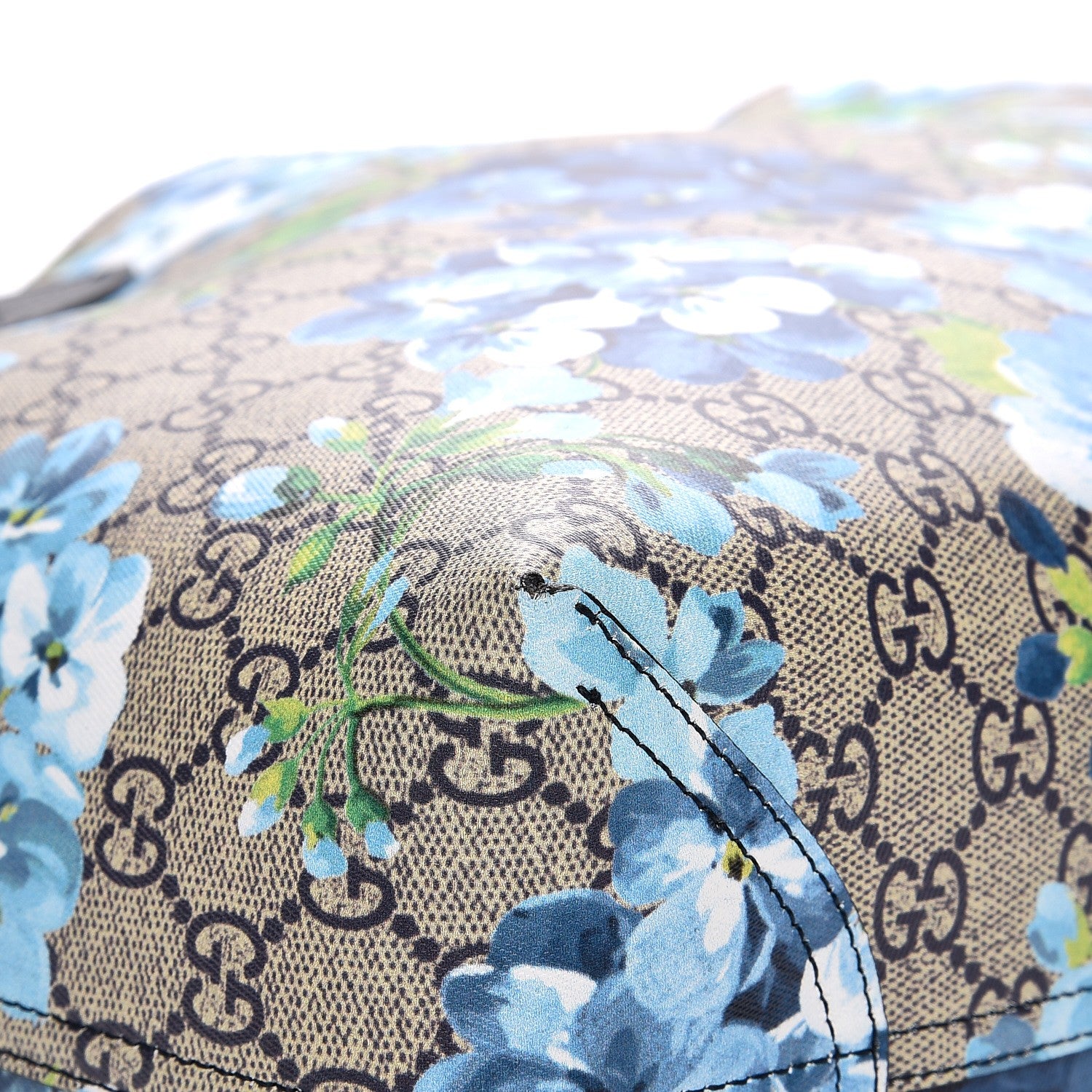 Gucci GG Supreme Monogram Blooms Medium Reversible Tote Beige Blue Navy 11 of 14