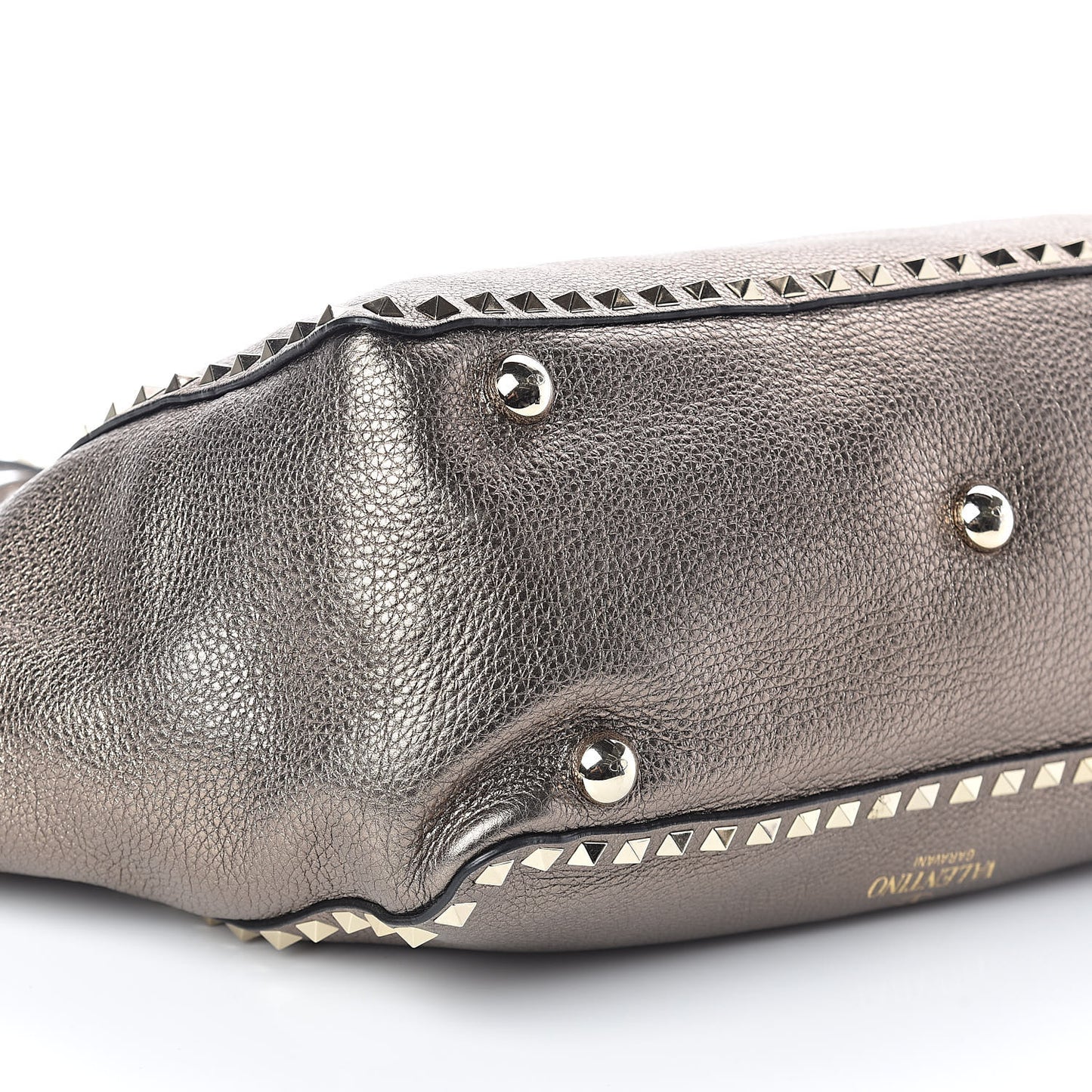 Metallic Alce Printed Calfskin Medium Rockstud Tote Sasso