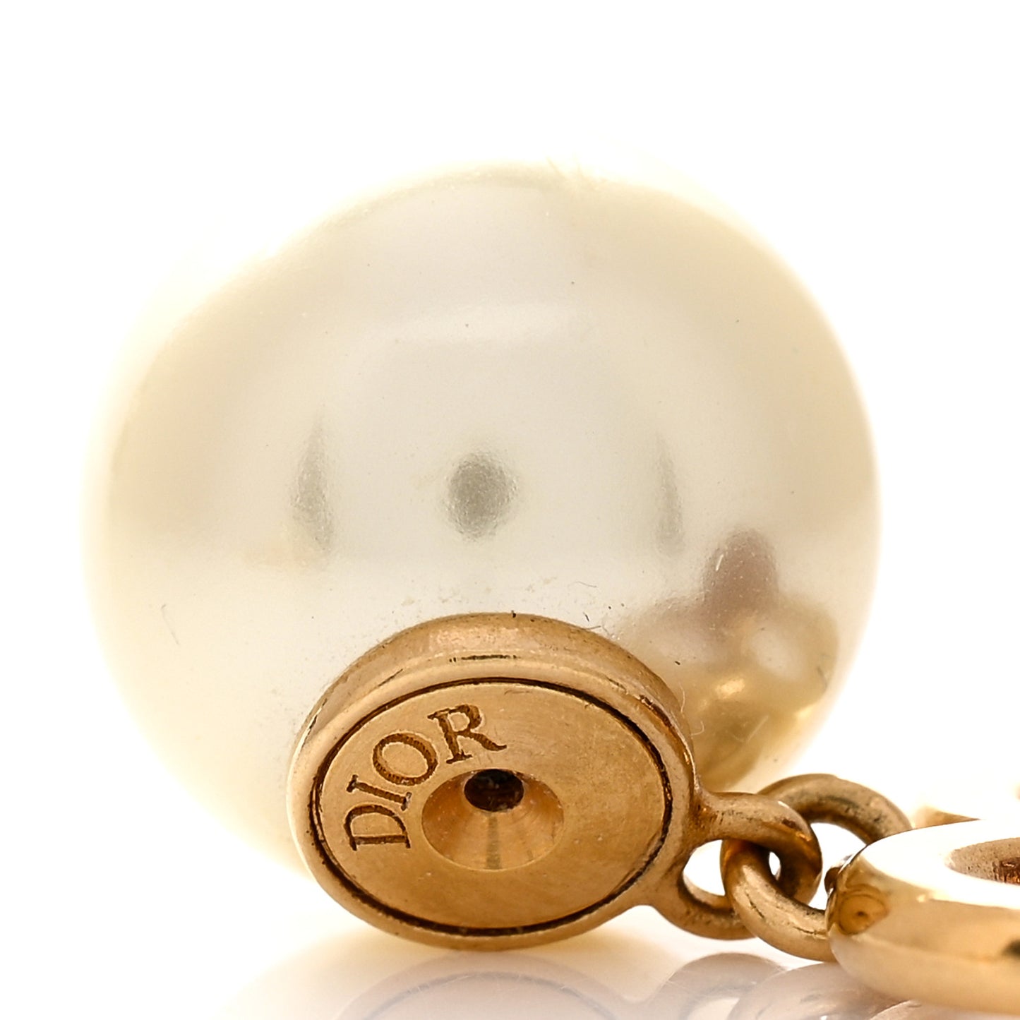 Pearl Heart CD Tribal Earrings Gold White