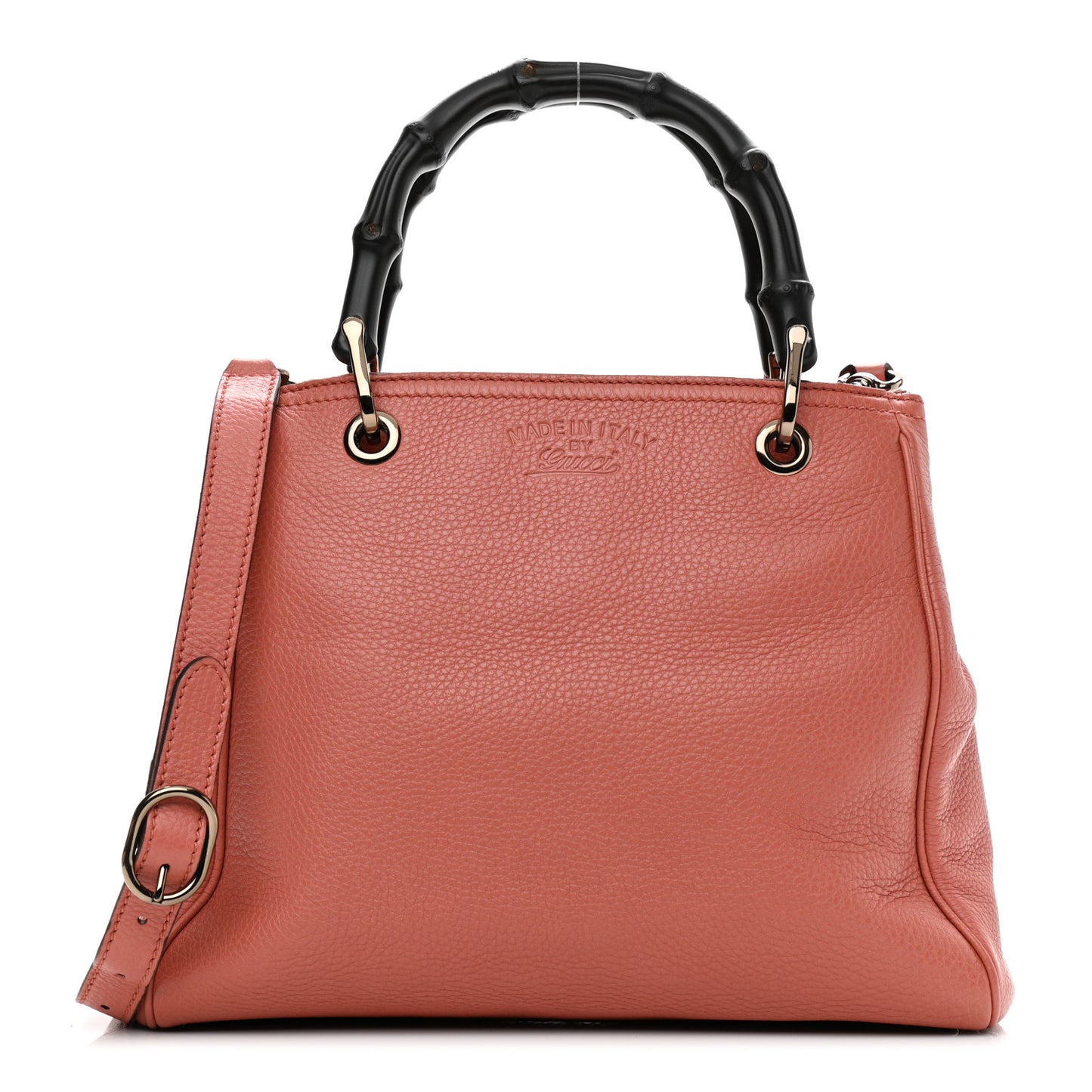 Calfskin Small Bamboo Shopper Tote Light Red