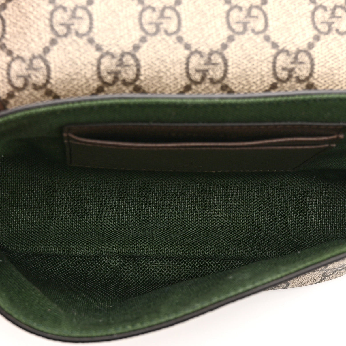 Gucci GG Supreme Monogram Textured Dollar Calfskin Web Mini Ophidia Shoulder Bag Beige Ebony New Acero 5 of 11