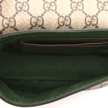 Gucci GG Supreme Monogram Textured Dollar Calfskin Web Mini Ophidia Shoulder Bag Beige Ebony New Acero 5 of 11