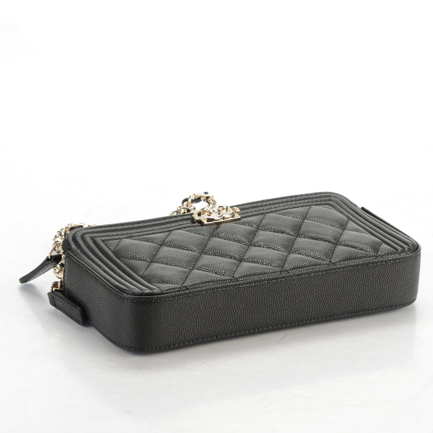 Chanel Caviar Quilted Small Boy Clutch With Chain Black 4 of 8
