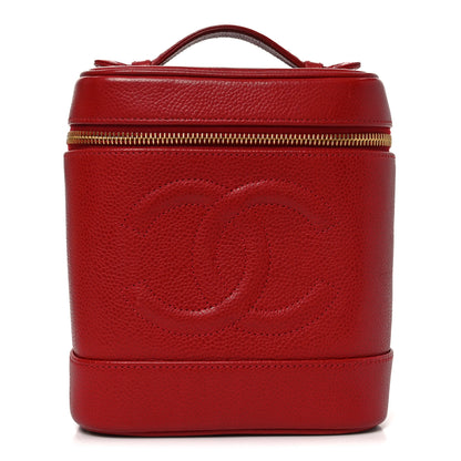 Chanel Caviar Vanity Cosmetic Case Red 1 of 9