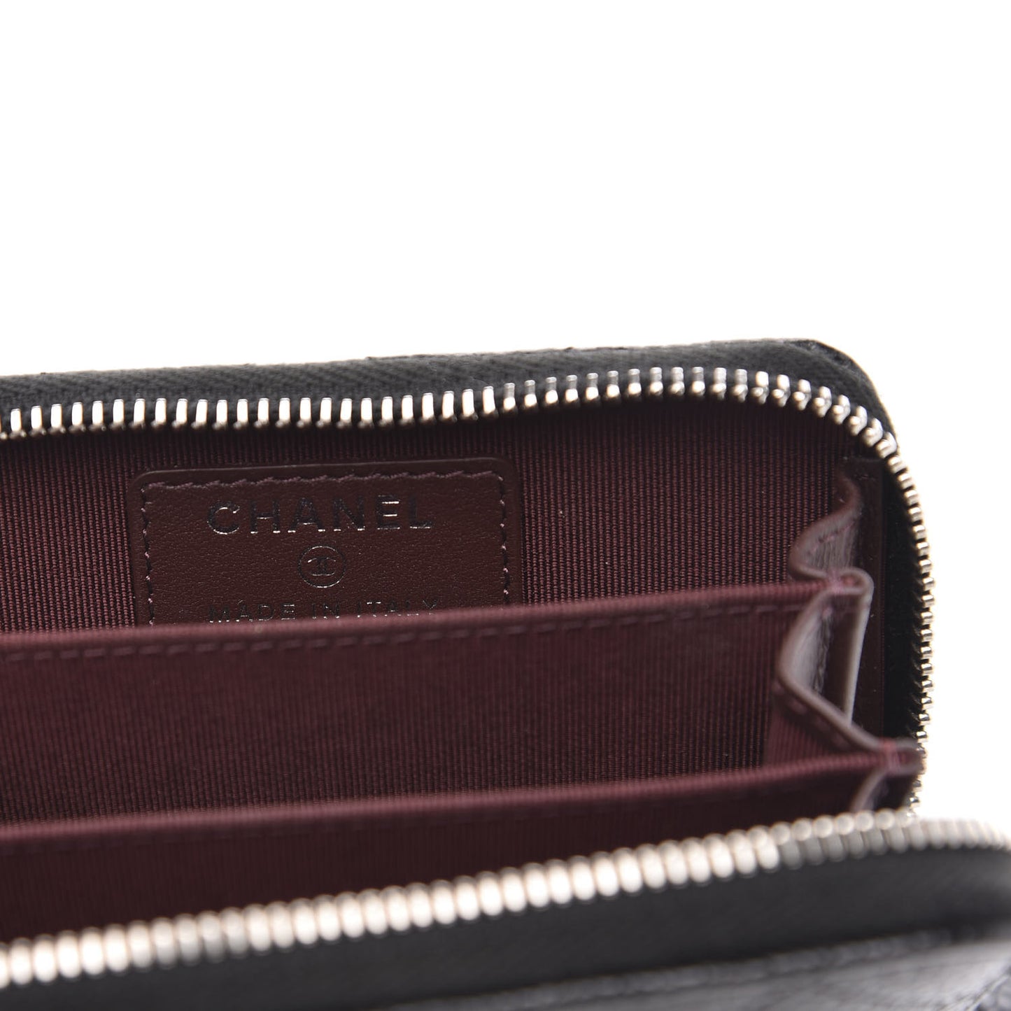 Caviar Quilted Zip Coin Purse Black