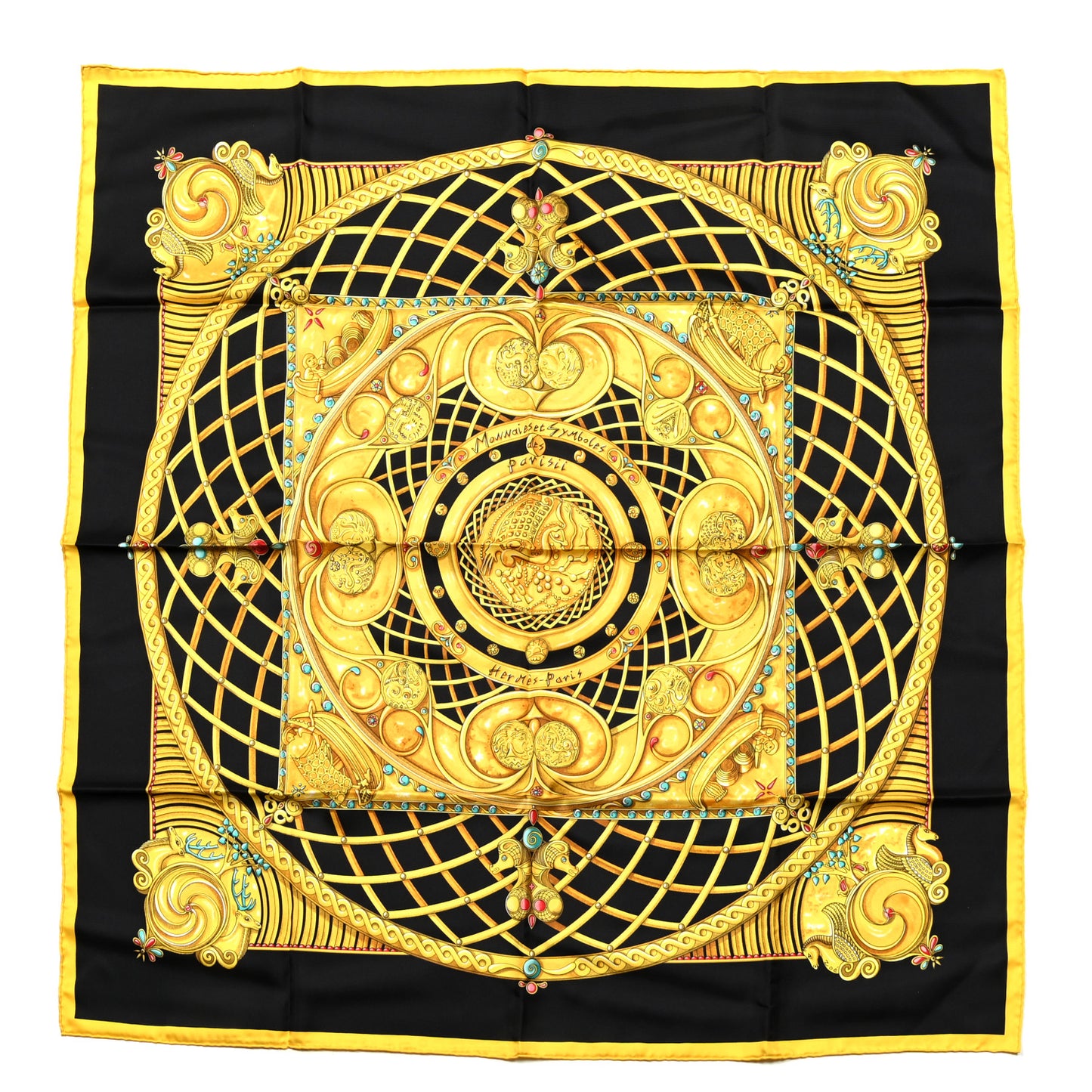 Silk Monnaies Et Symboles De Parisii Scarf 90