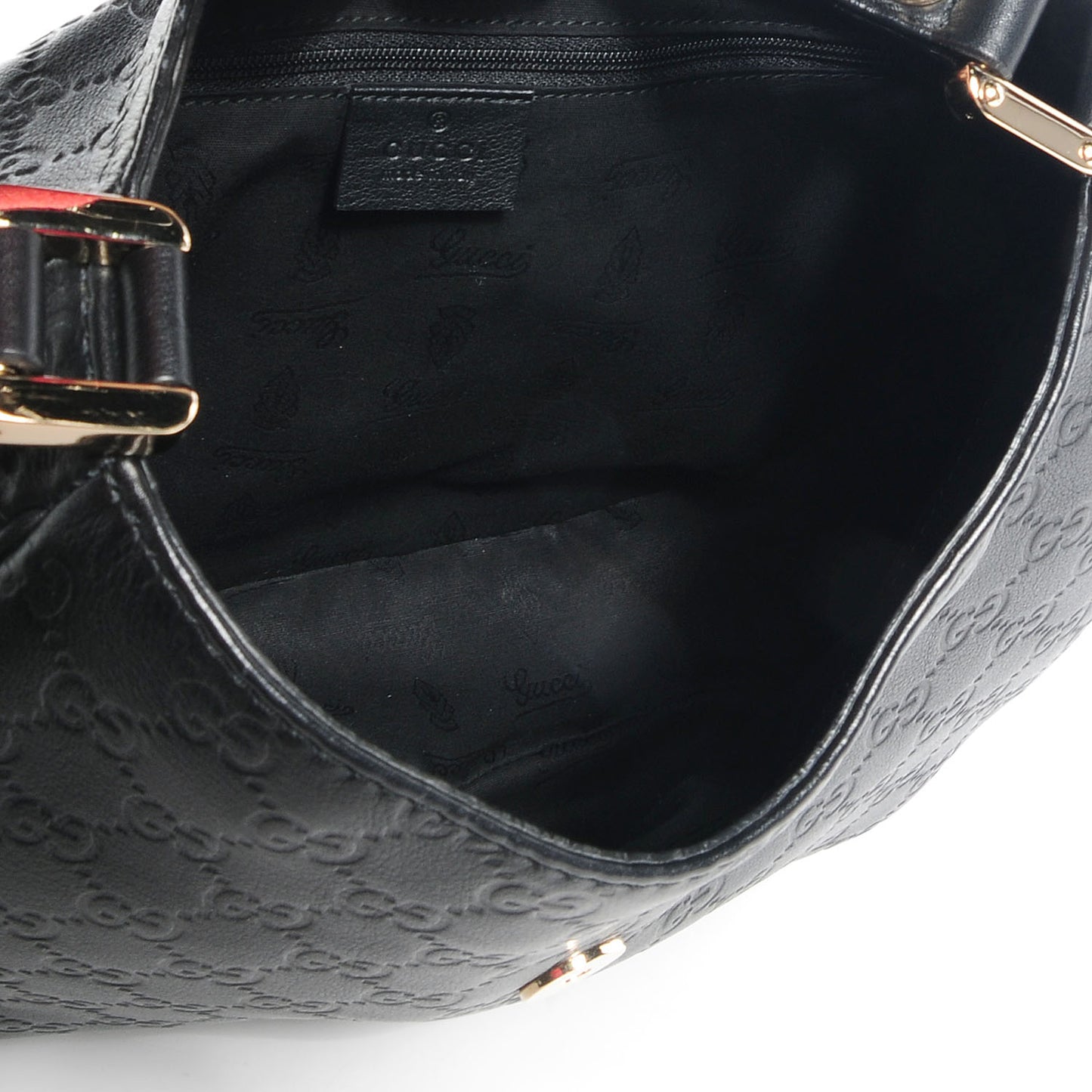 Guccissima New Ladies Web Medium Hobo Black