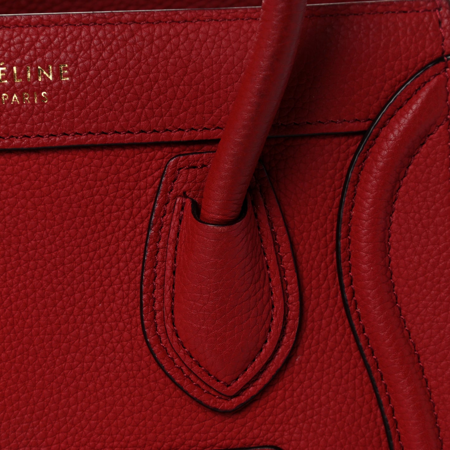 Drummed Calfskin Nano Luggage Red