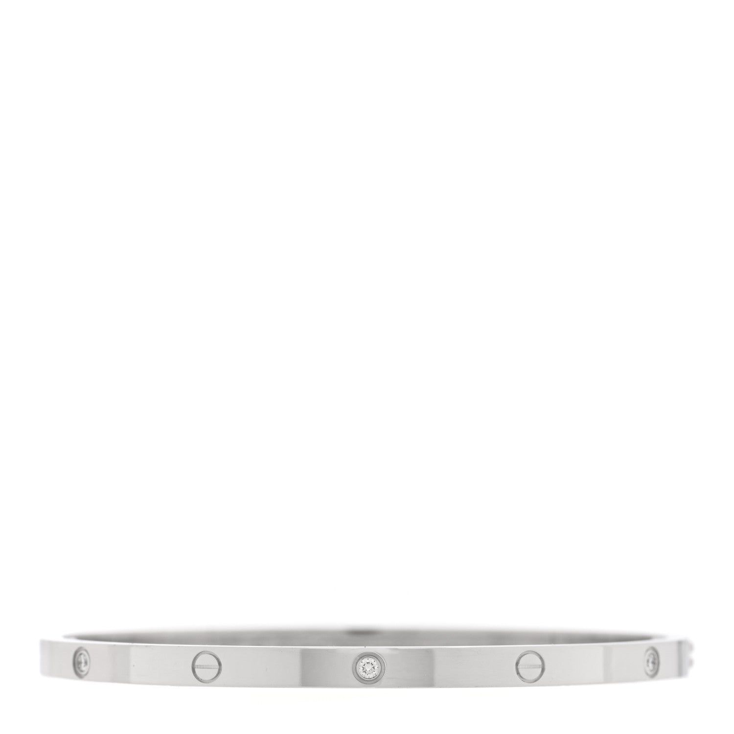 Cartier 18K White Gold 6 Diamond Small LOVE Bracelet 17 1 of 7