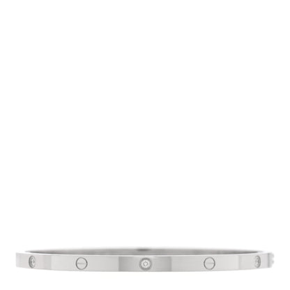 Cartier 18K White Gold 6 Diamond Small LOVE Bracelet 17 1 of 7