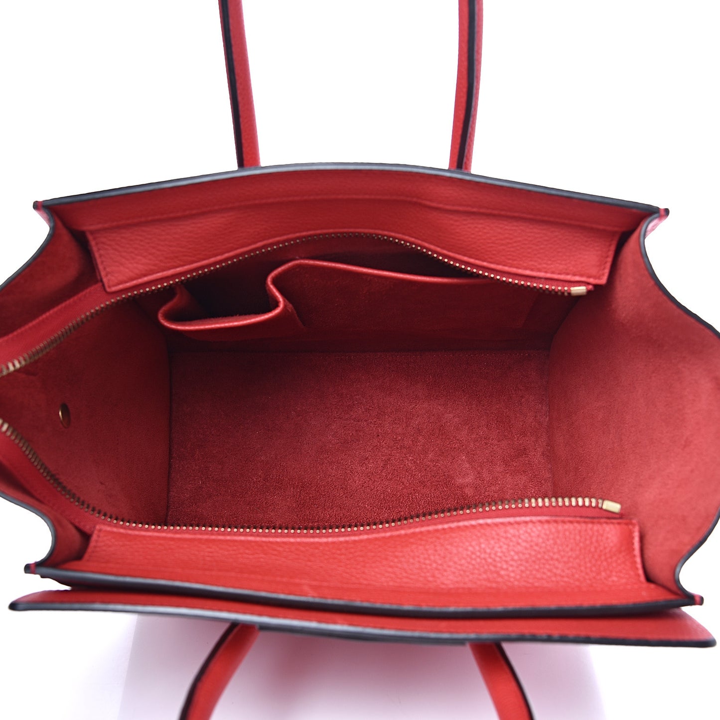 Drummed Calfskin Micro Luggage Red