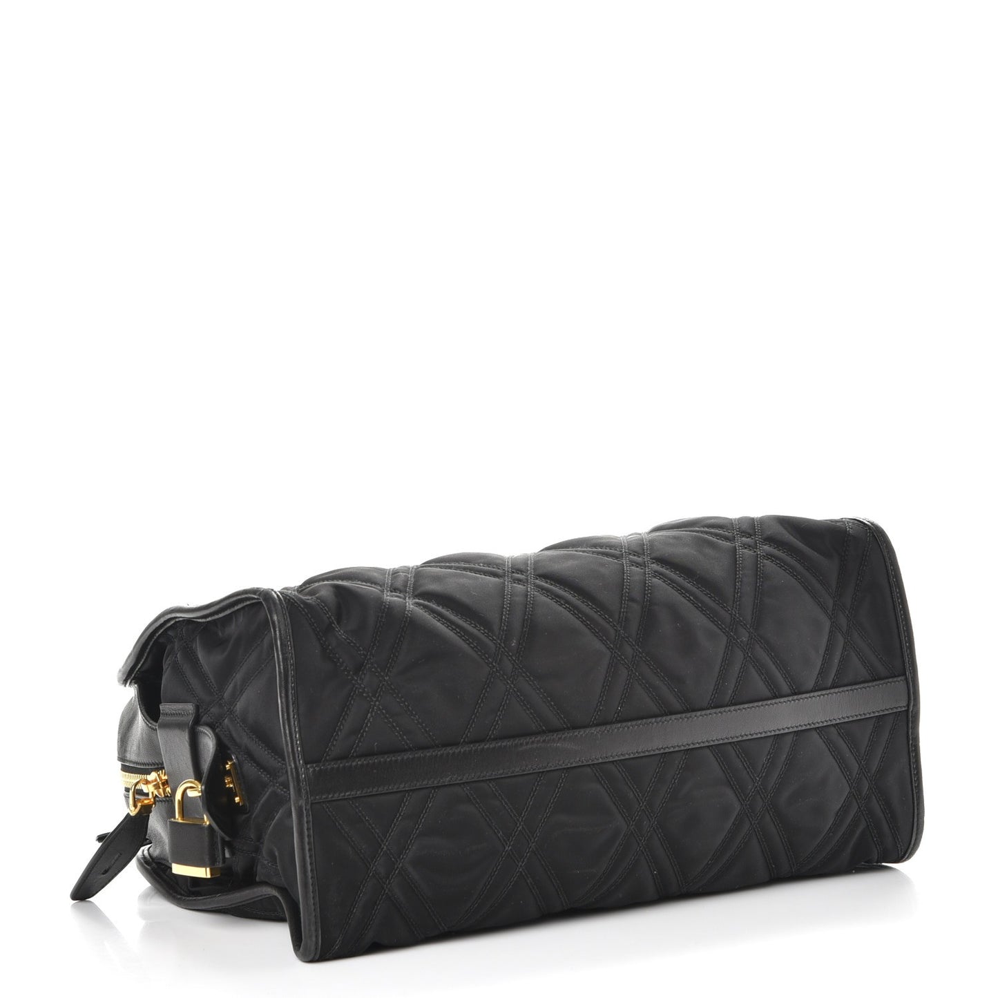 Tessuto Nylon Quilted Impunturato Bauletto Nero Black