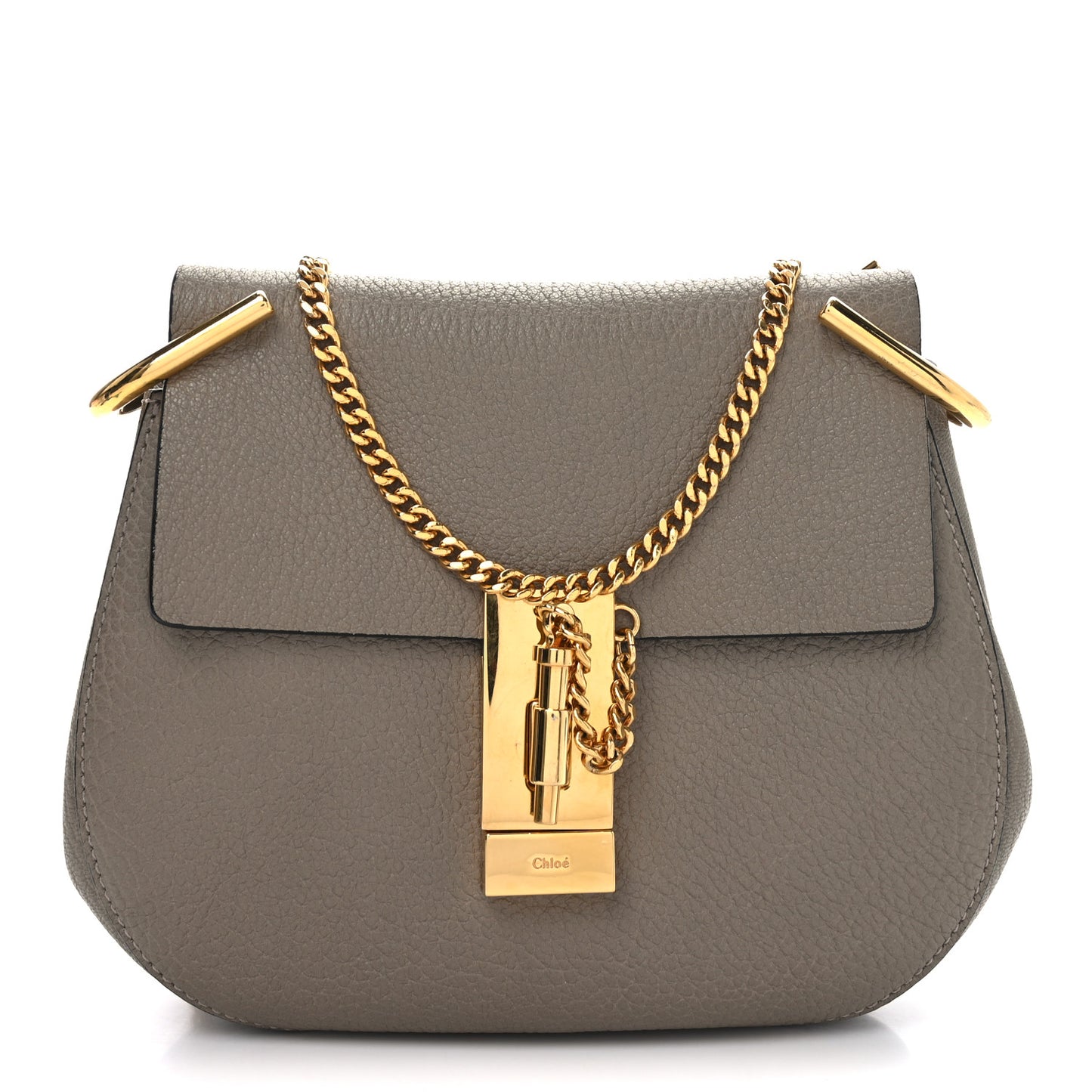Grained Lambskin Mini Drew Shoulder Bag Motty Grey