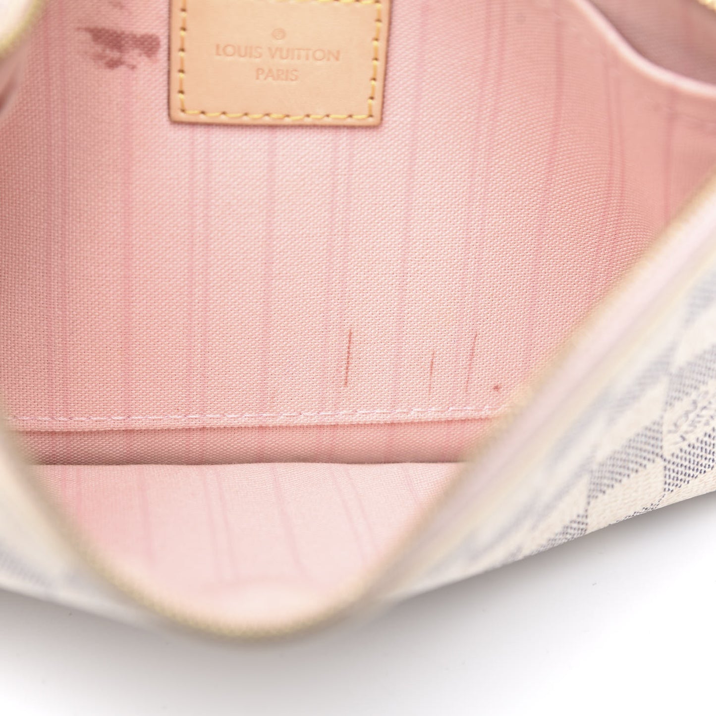 Damier Azur Neverfull MM GM Pochette Rose Ballerine