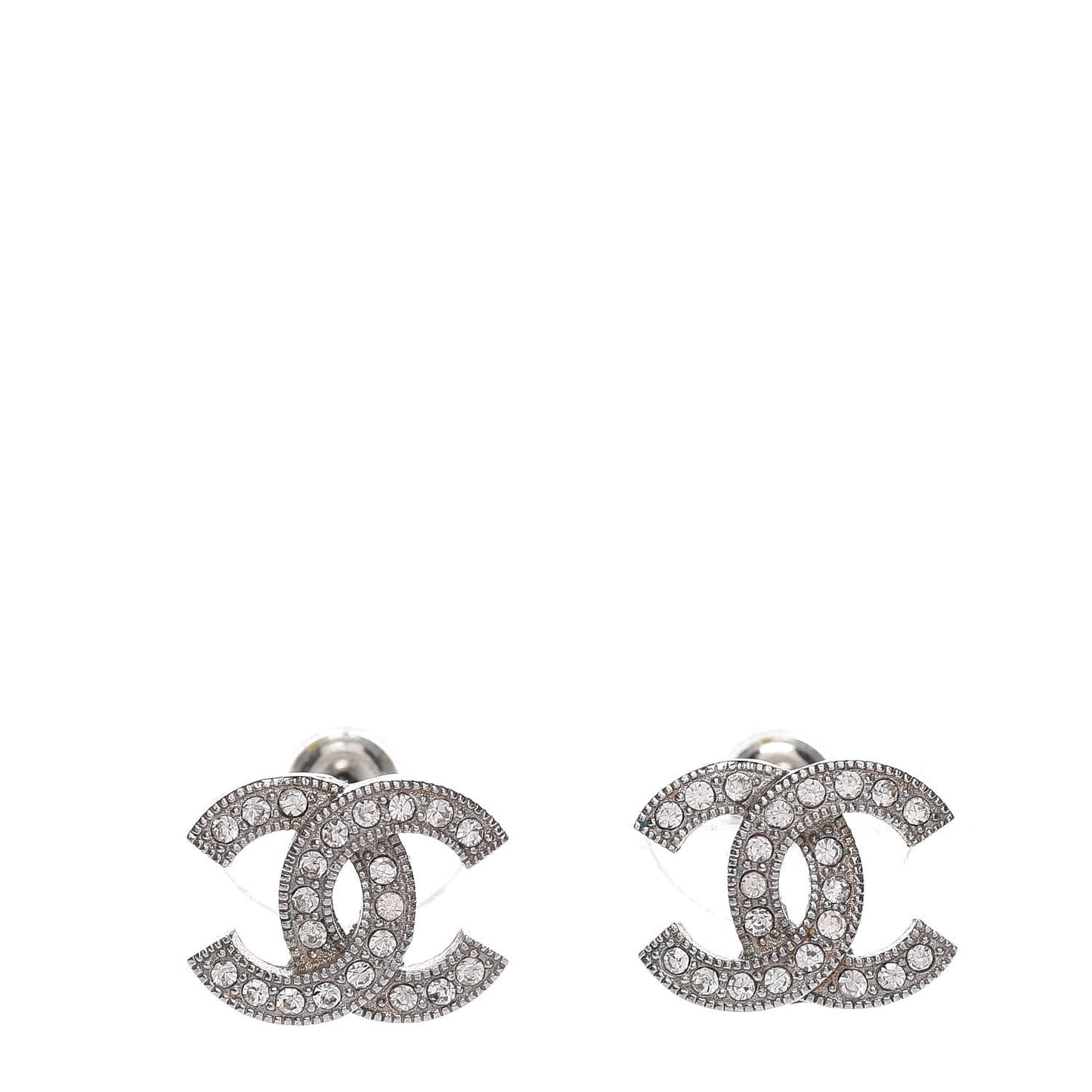 Crystal CC Earrings Silver