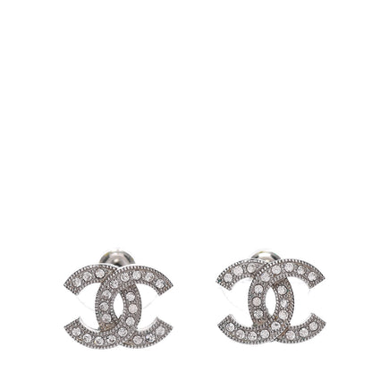 Chanel Crystal CC Earrings Silver 1 of 6
