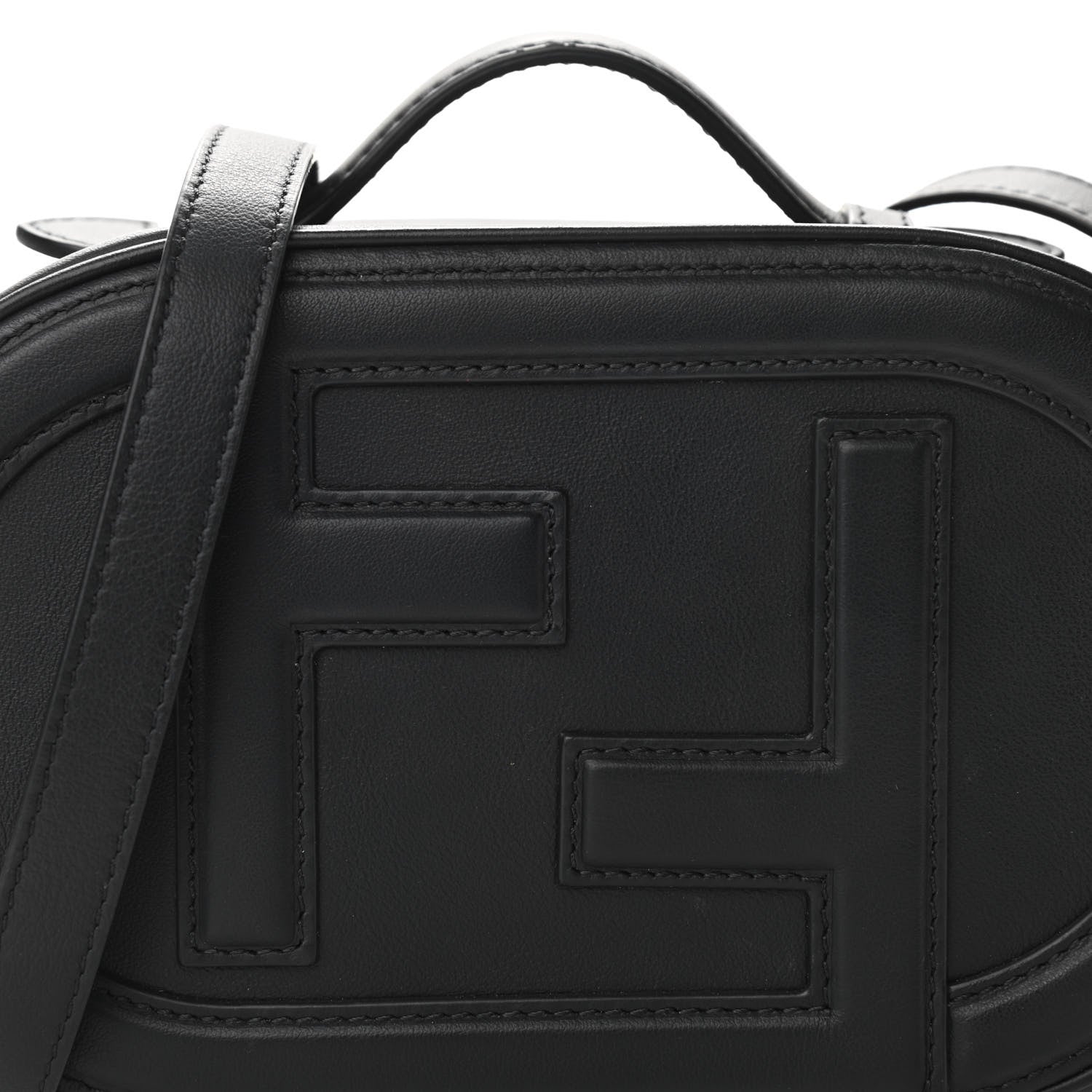Fendi Vitello Grace Matte Mini O'Lock Camera Case Black 8 of 10
