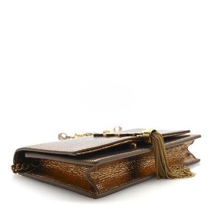 Saint Laurent Metallic Calfskin Classic Monogram Kate Tassel Chain Wallet Gold 4 of 10