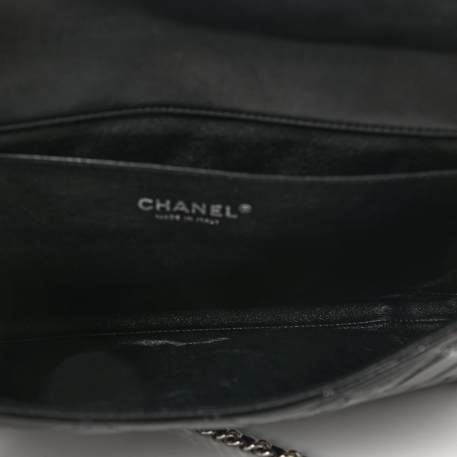 Chanel Patent Quilted Clutch with Chain Flap Black 5 of 9