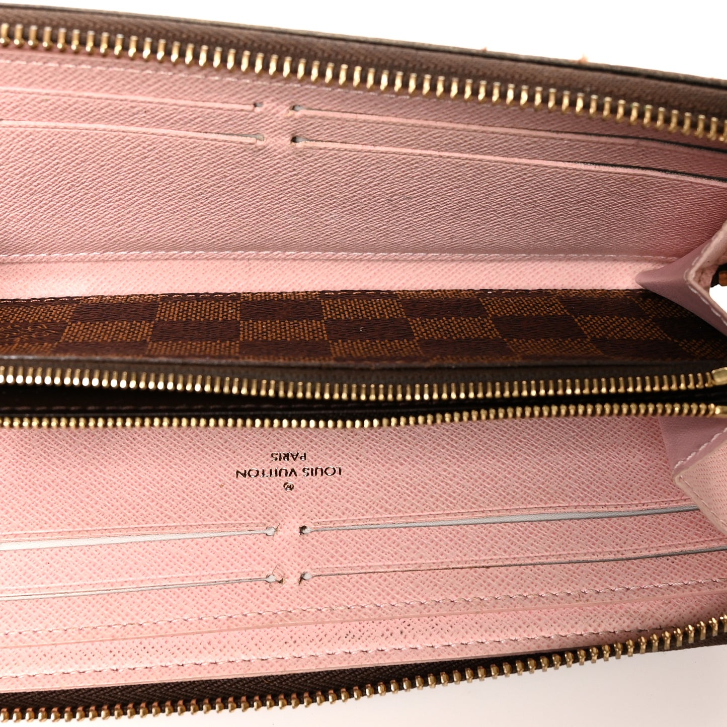 Damier Ebene Clemence Wallet Rose Ballerine