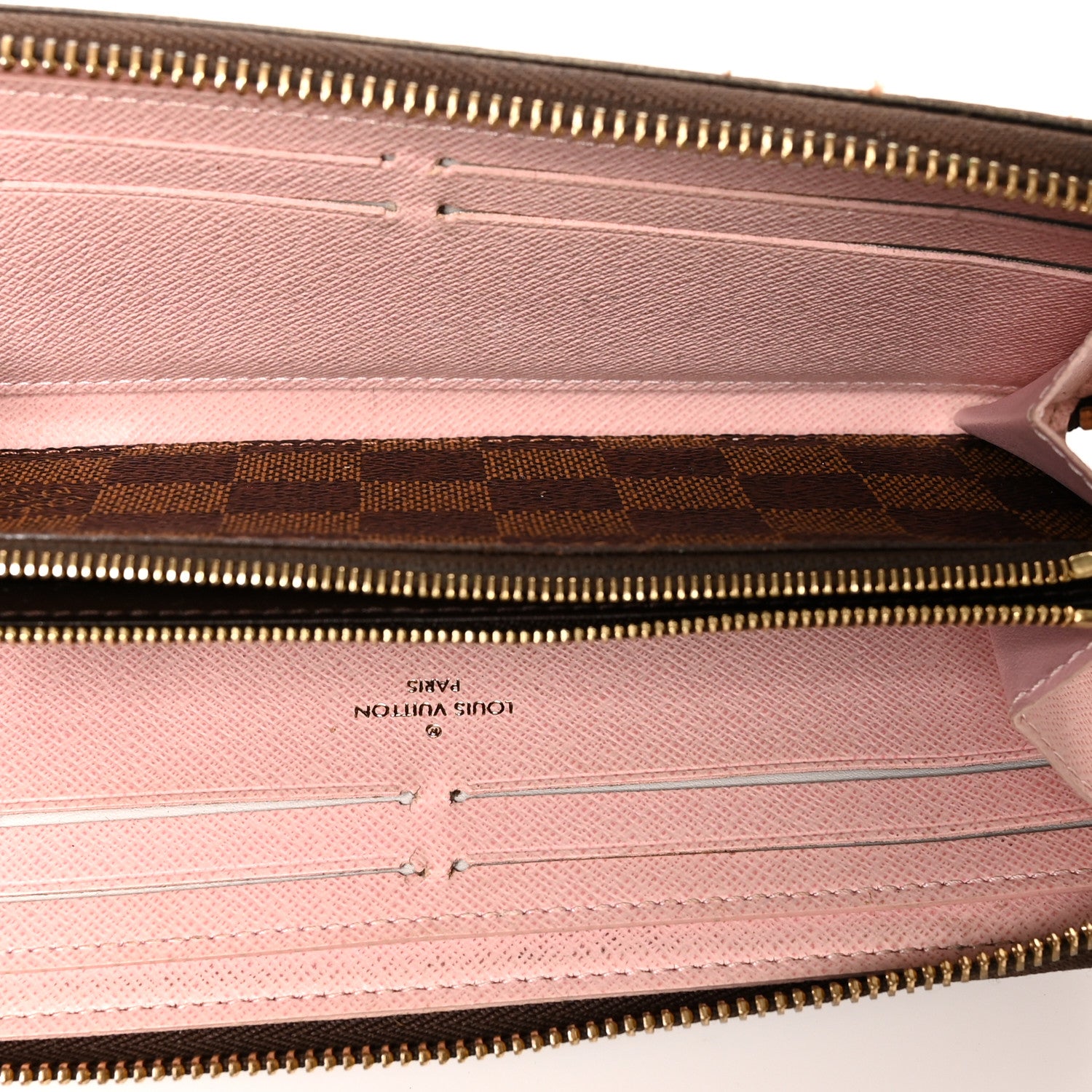 Louis Vuitton Damier Ebene Clemence Wallet Rose Ballerine 5 of 11
