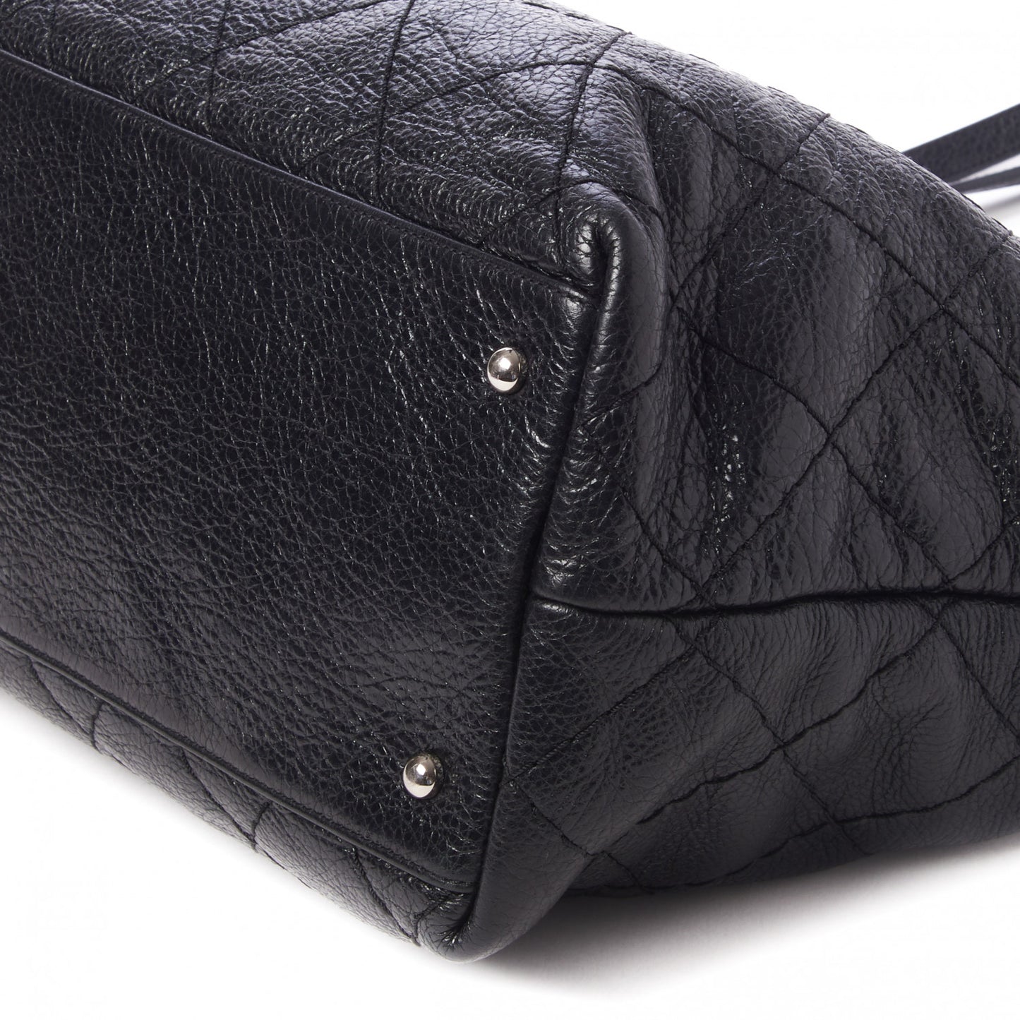 Glazed Calfskin Large On The Road Tote Black