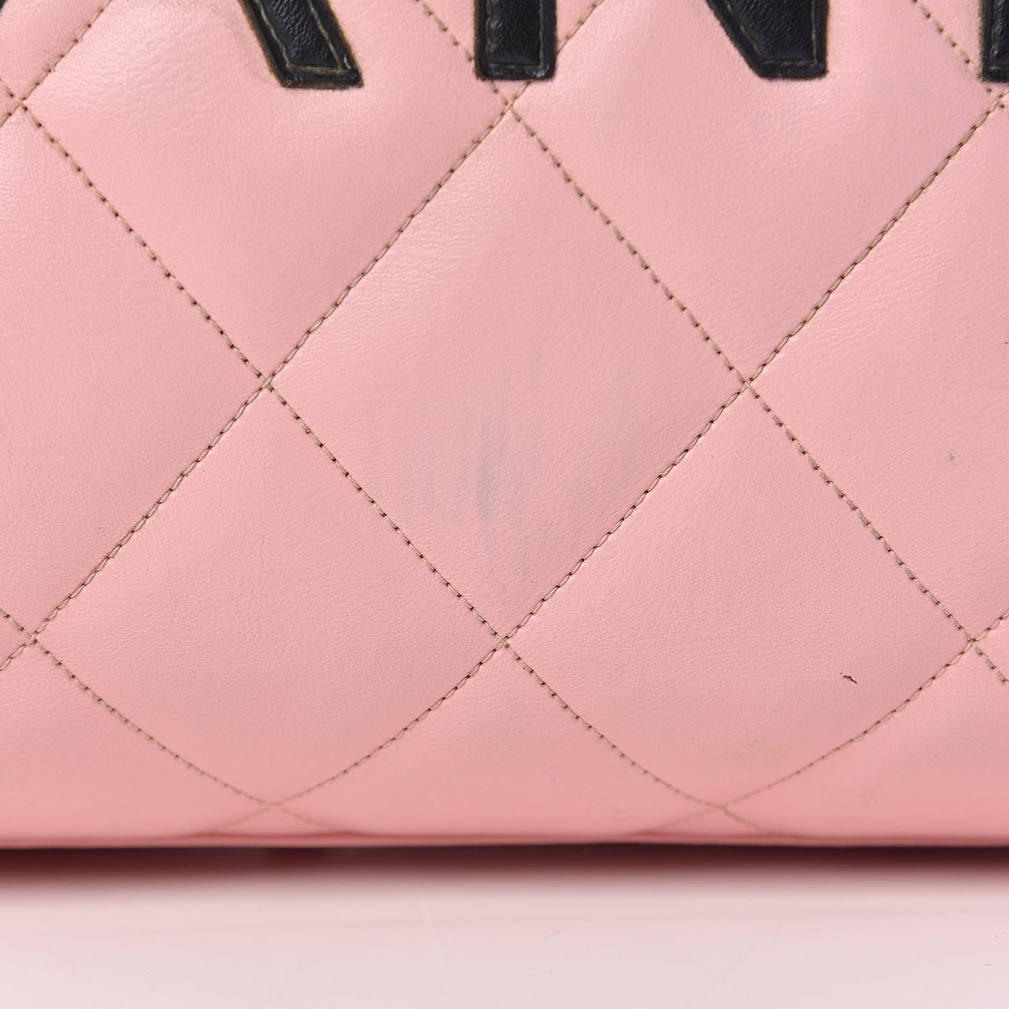 Calfskin Quilted Large Bowler Pink