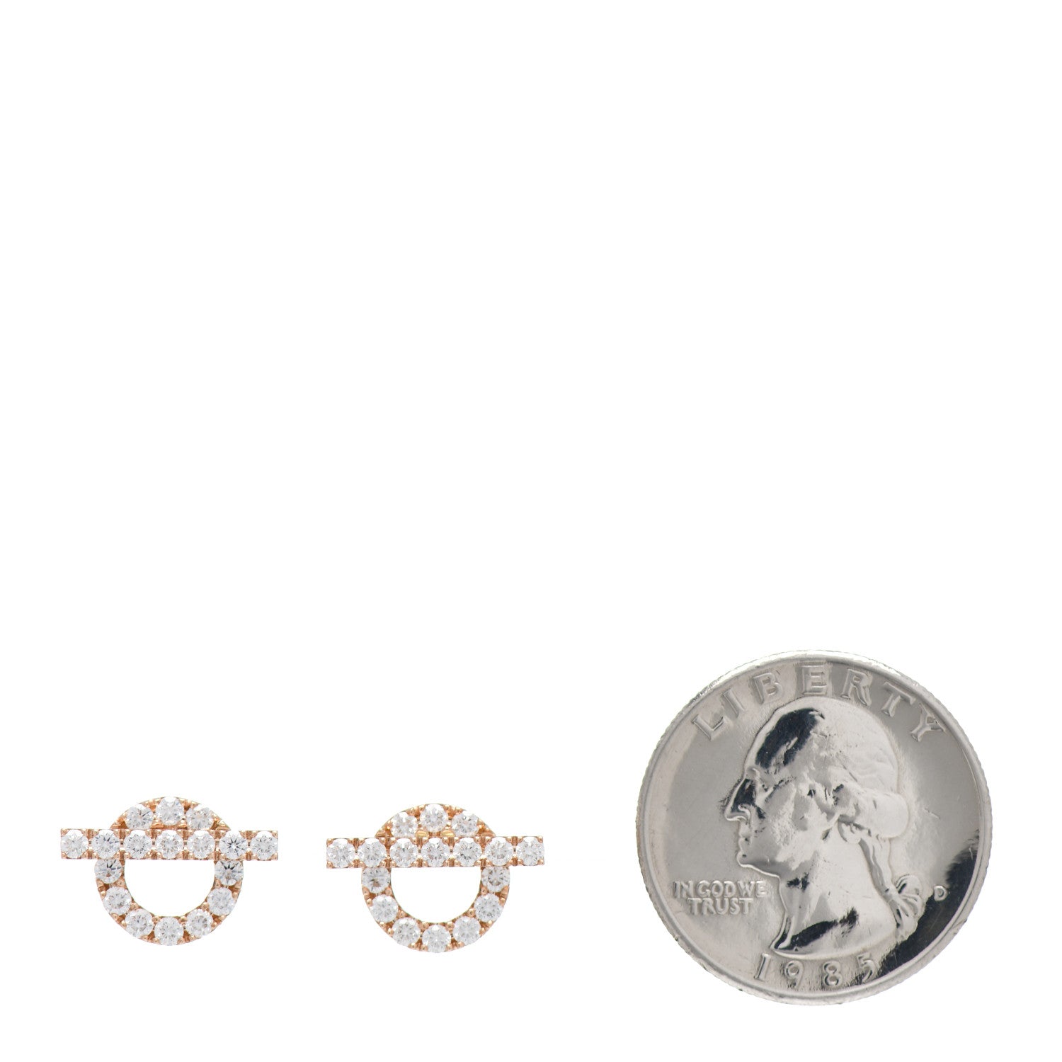 Hermes 18K Rose Gold Diamond Finesse Earrings 2 of 4