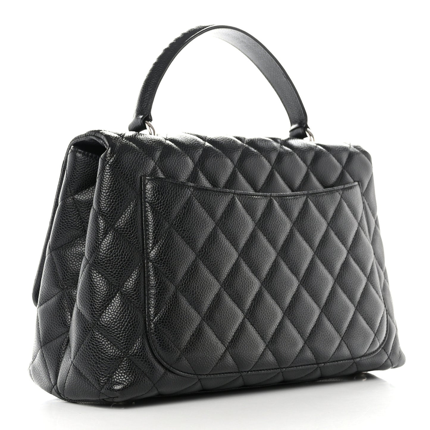 Caviar Quilted Jumbo Kelly Flap Bag Black