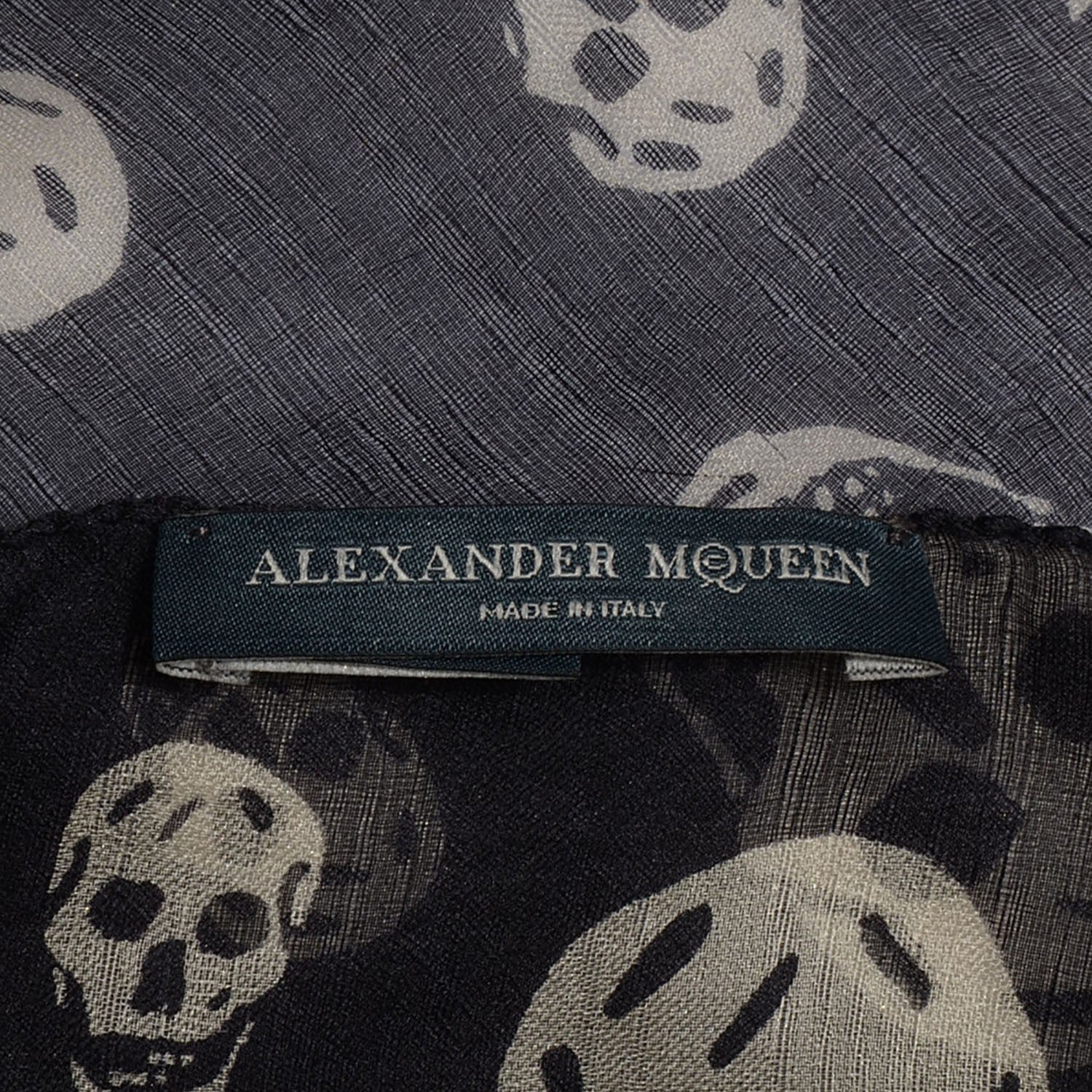 Alexander McQueen Silk Chiffon Skull Scarf Black Ivory 6 of 6