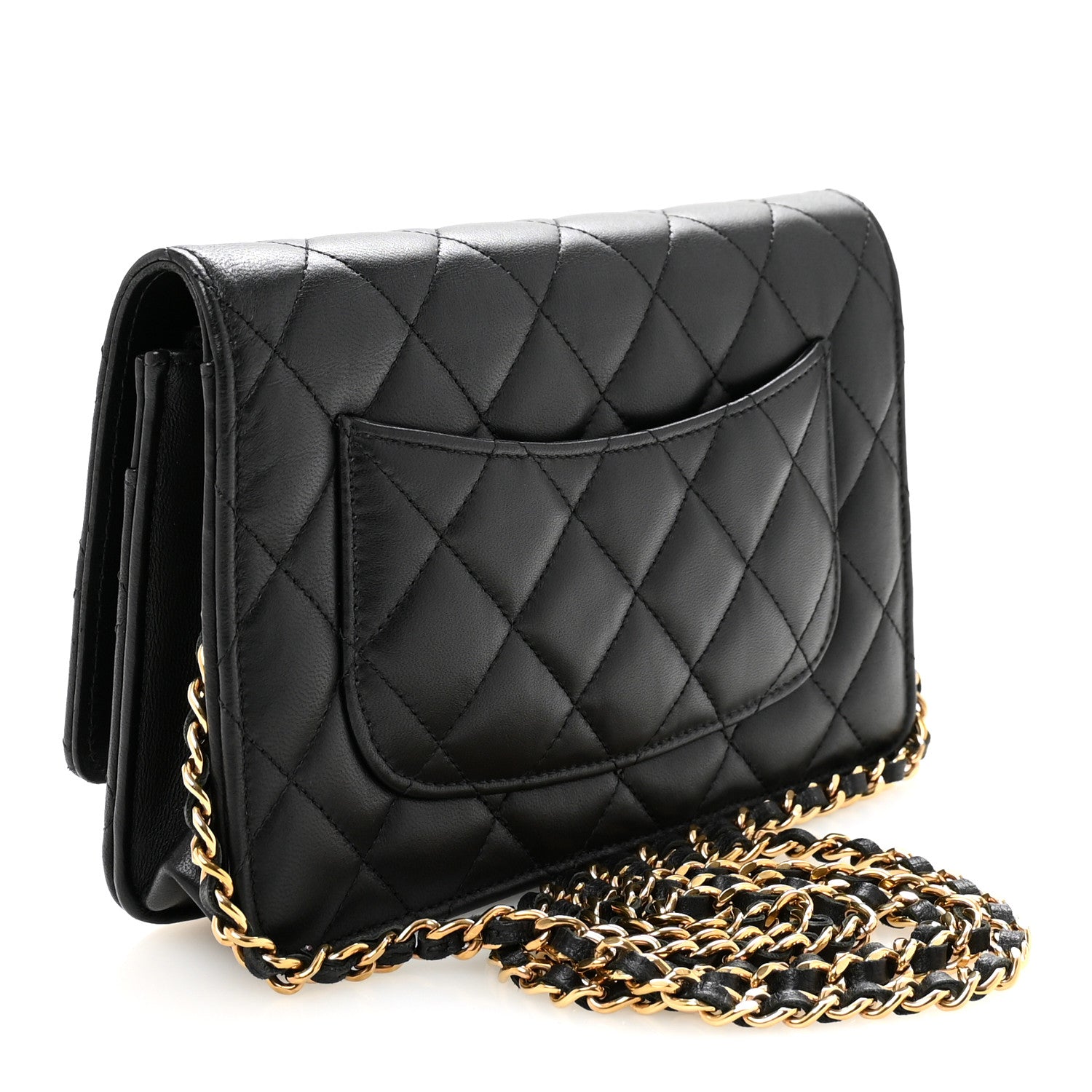 Chanel Lambskin Quilted Wallet On Chain WOC Black 5 of 23