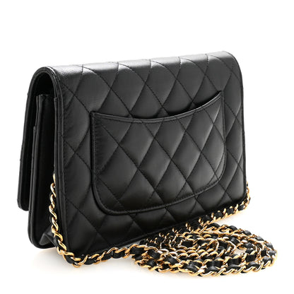 Chanel Lambskin Quilted Wallet On Chain WOC Black 5 of 23