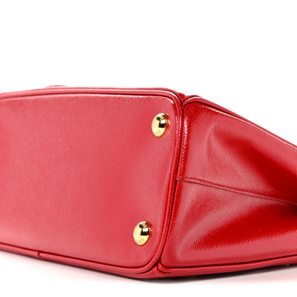 Prada Saffiano Vernice Galleria Double Zip Tote Rosso 10 of 14