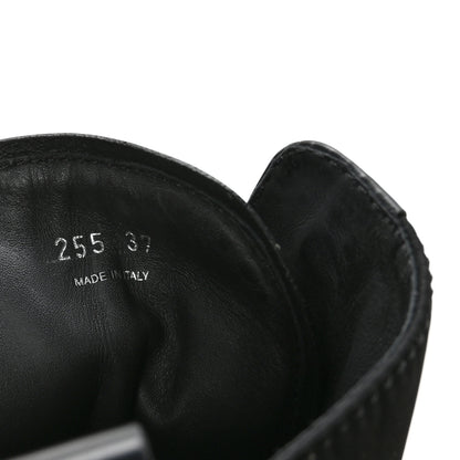Prada Spazzolato Rois Nylon Metal Triangle Logo Monolith Pouch Pocket 55mm Boots 37 Black 14 of 16
