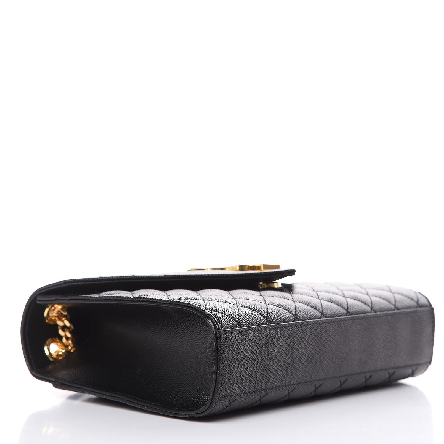 Saint Laurent Grain De Poudre Textured Mixed Matelasse Triquilt Medium Monogram Satchel Black 4 of 9