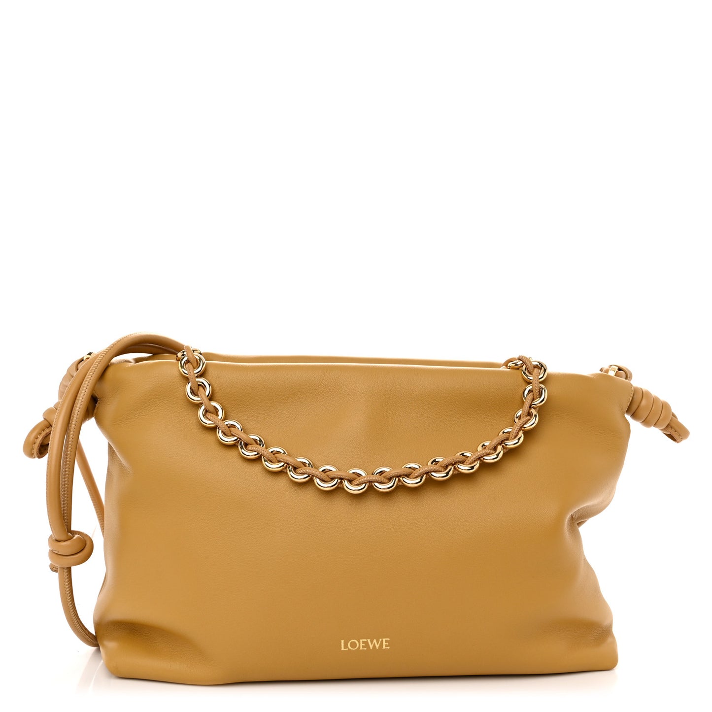 Mellow Nappa Donut Medium Chain Flamenco Knot Clutch Sahara