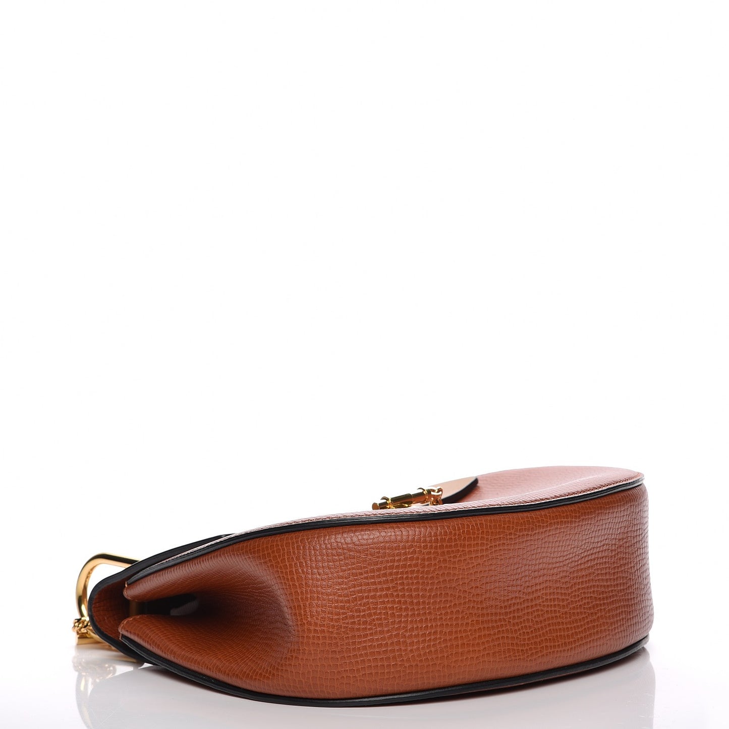 Grained Calfskin Lambskin Bi-Color Drew Shoulder Bag Orange Mustard