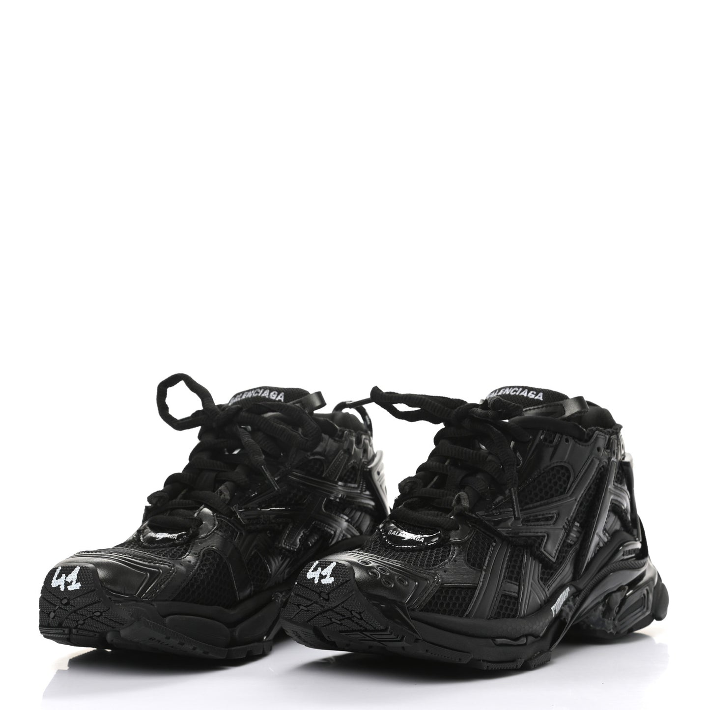 Mesh Rubber Monocolor Mens Runner Sneakers 41 Black