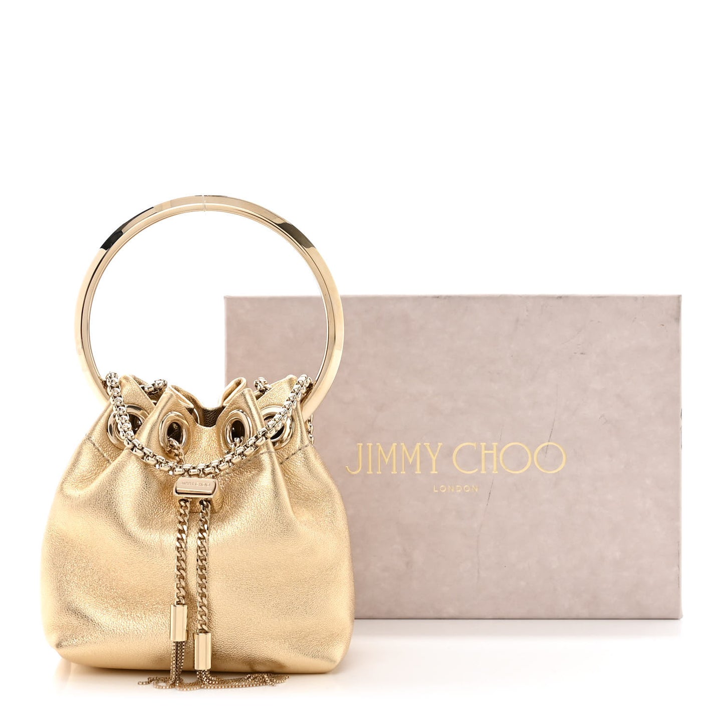Metallic Lambskin Micro Bon Bon Bag Gold