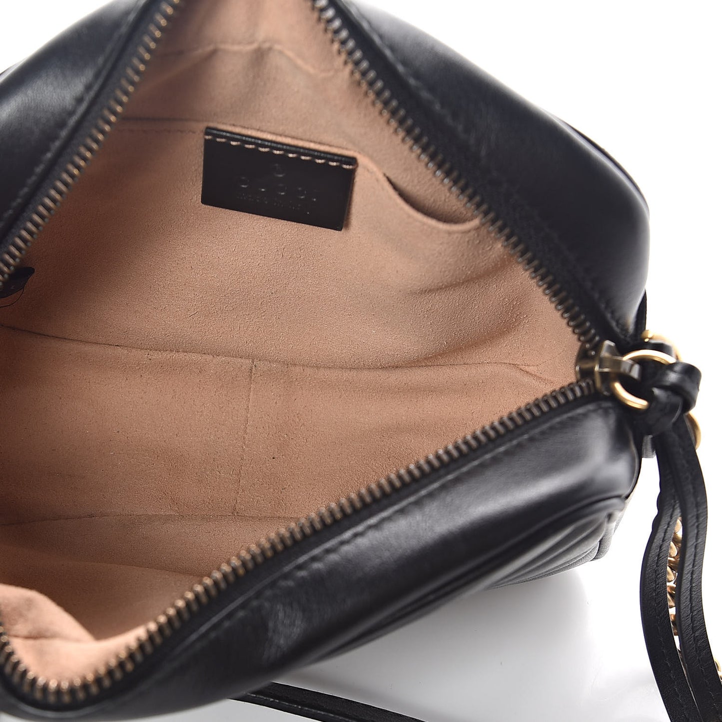Calfskin Matelasse Mini GG Marmont Chain Shoulder Bag Black