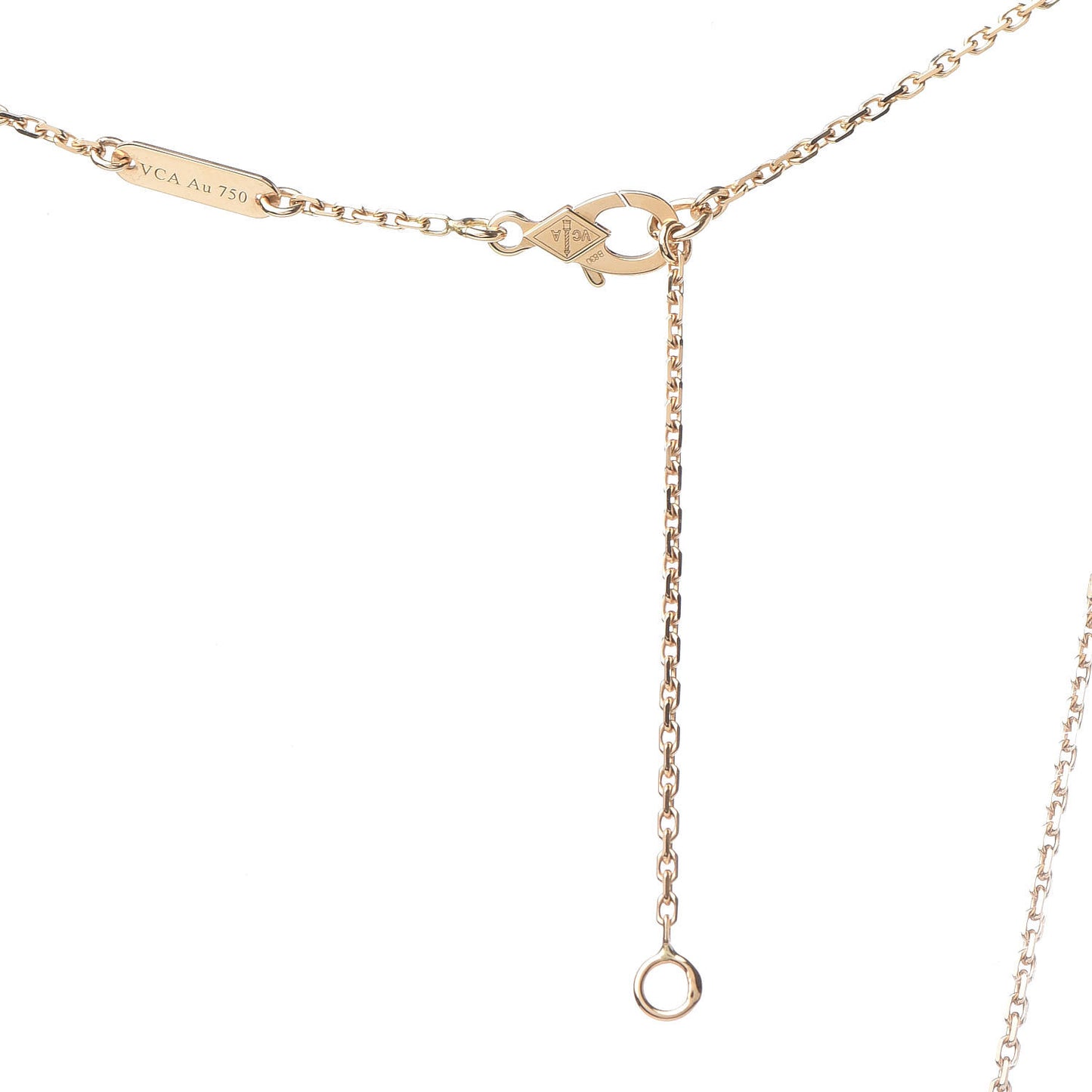 18K Yellow Gold Mother of Pearl Vintage Alhambra Pendant Necklace